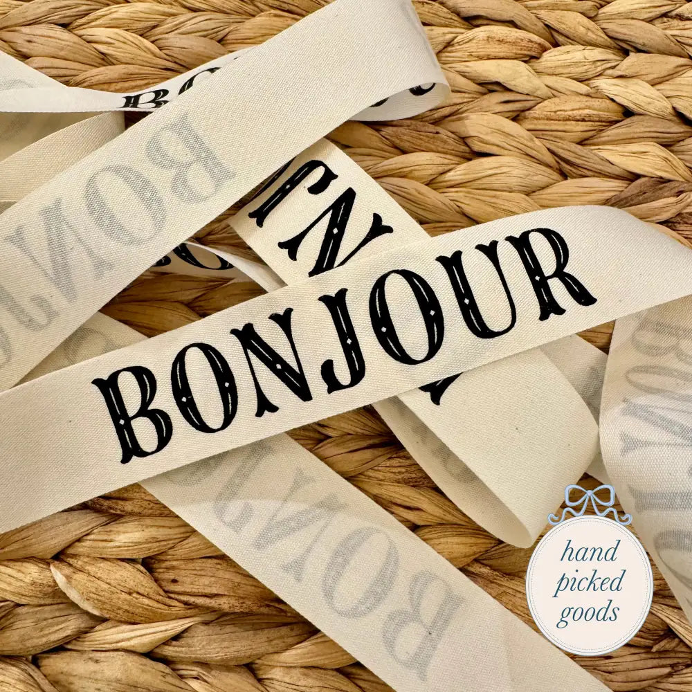 1’’ Custom Ribbon Sold by the Yard Bonjour Ribbon