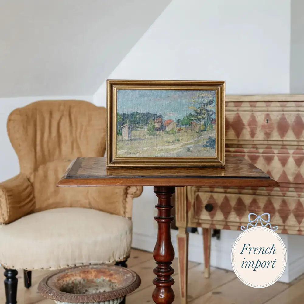 Antique Painting of a Village in the South of France European Imports - France carry on Sept 2025