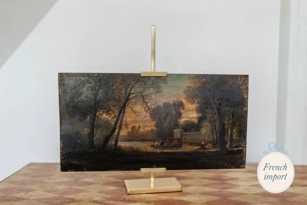 Antique Painting of Gondolas on a River European Imports - France carry on Sept 2025