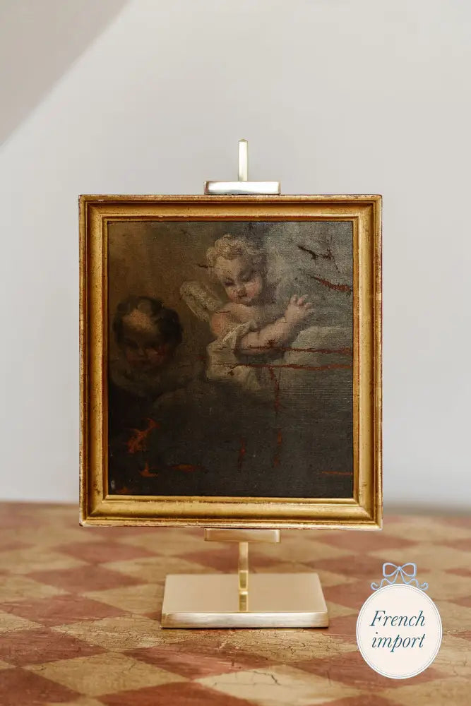 Antique Painting of Resting Cherubs European Imports - France carry on Sept 2025