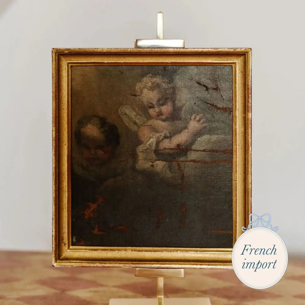 Antique Painting of Resting Cherubs European Imports - France carry on Sept 2025