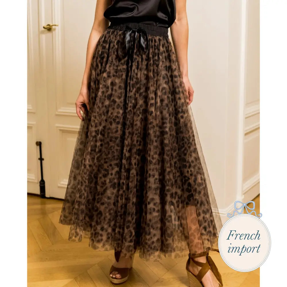 Aria Tulle Skirt Leopard Print Femme - Clothing
