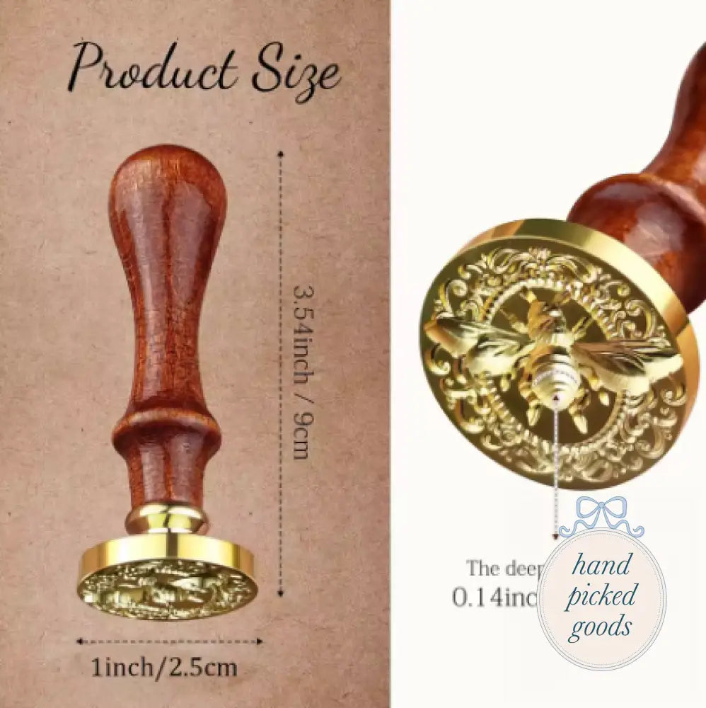 Bee Wax Seal Stamp with Handle Stationery and gift - Stationery