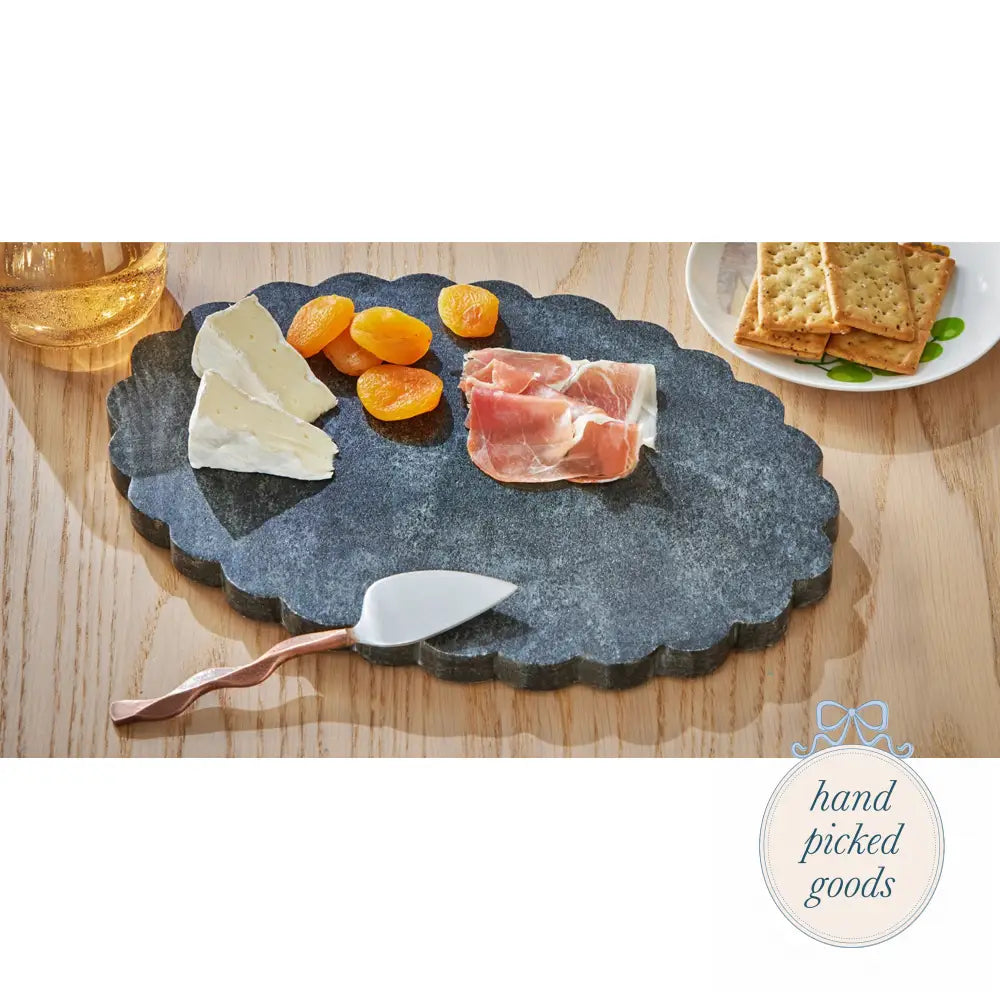 Black Marble Scalloped Oval Serving Board - Kitchen - Serving& - display