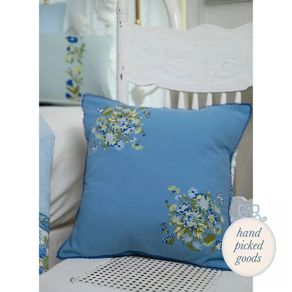 Bouquet Cushion Cover Blue Decor - Pillows and Linens