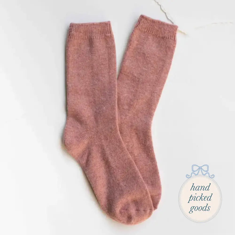 Bright Winter Wool Cashmere Blend Socks Coral Femme - Accessories