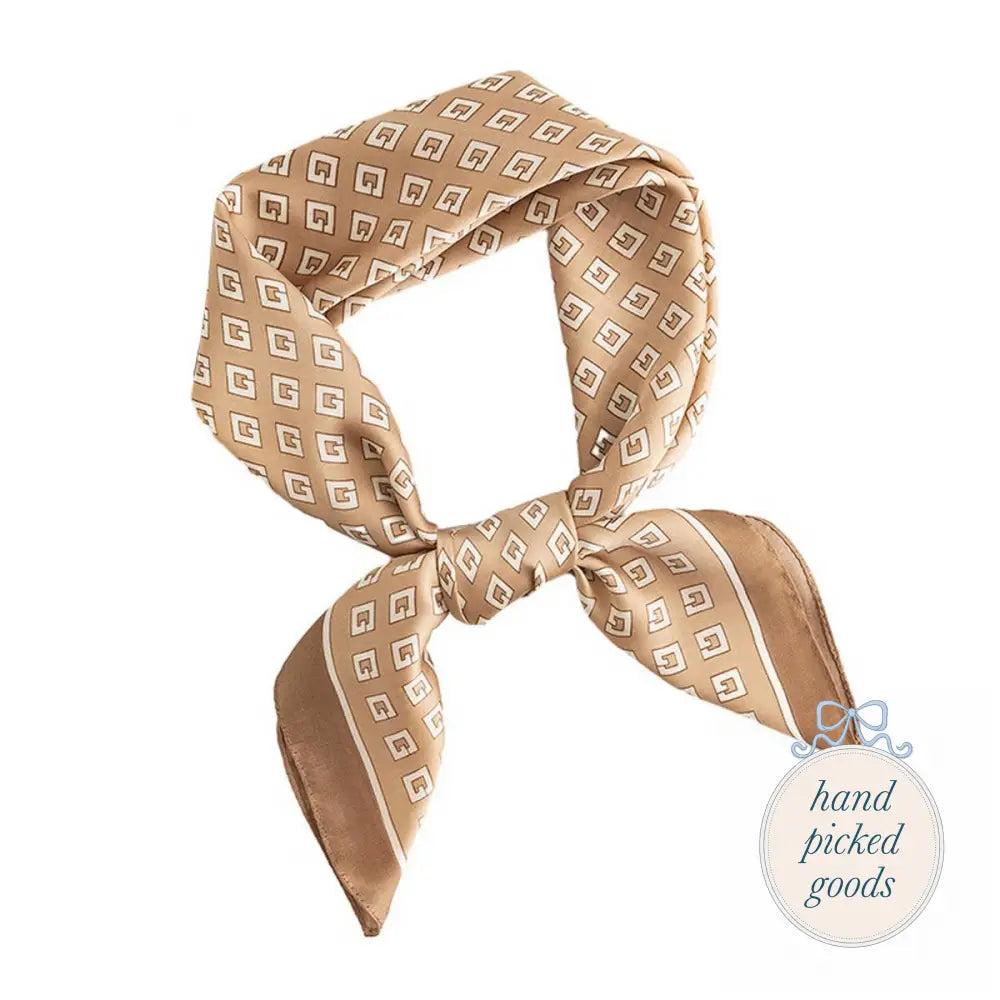 Chic Silk Square Scarf KHAKI Femme - Handkerchief