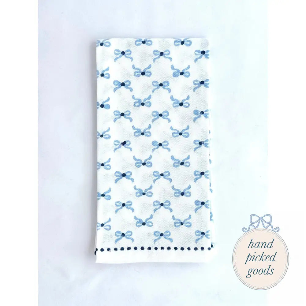 Cottage Table Napkin - Navy Bows - Kitchen - Linens