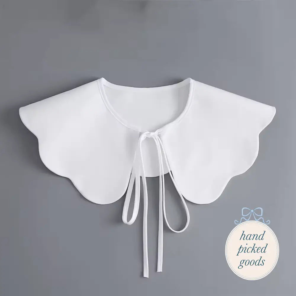 Decorative White Collar with Tie Femme - Accessories