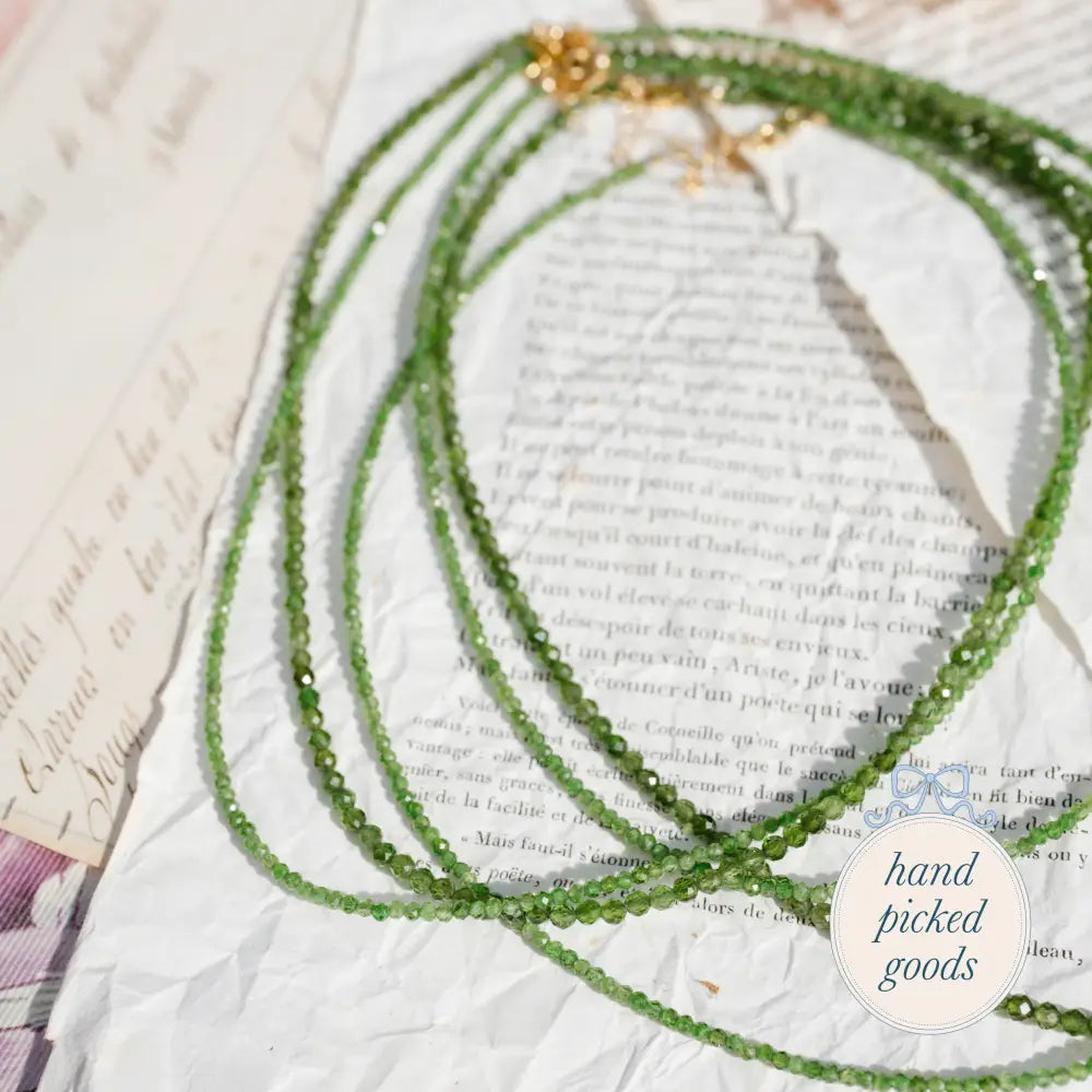 Diopside Emerald Necklace 2mm Jewelry - Necklaces and Charms