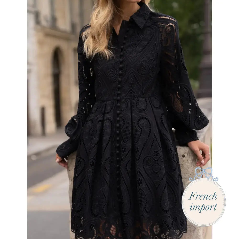 Embroidered Cotton Lace Dress Femme - Clothing
