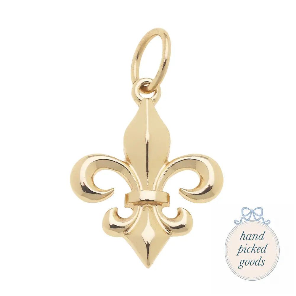 Fleur De Lis Gold Charm Jewelry - Necklaces and Charms
