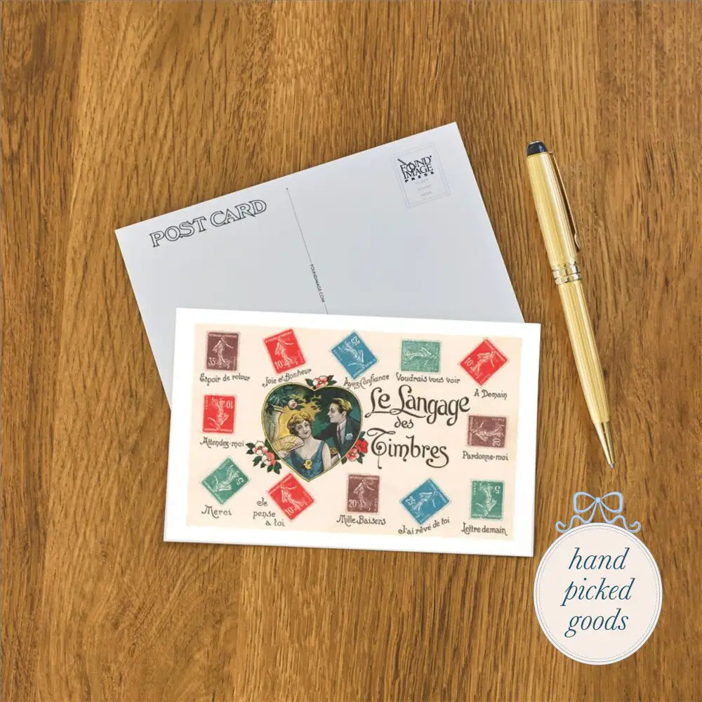 French The Language of Stamps Postcard Stationery and gift