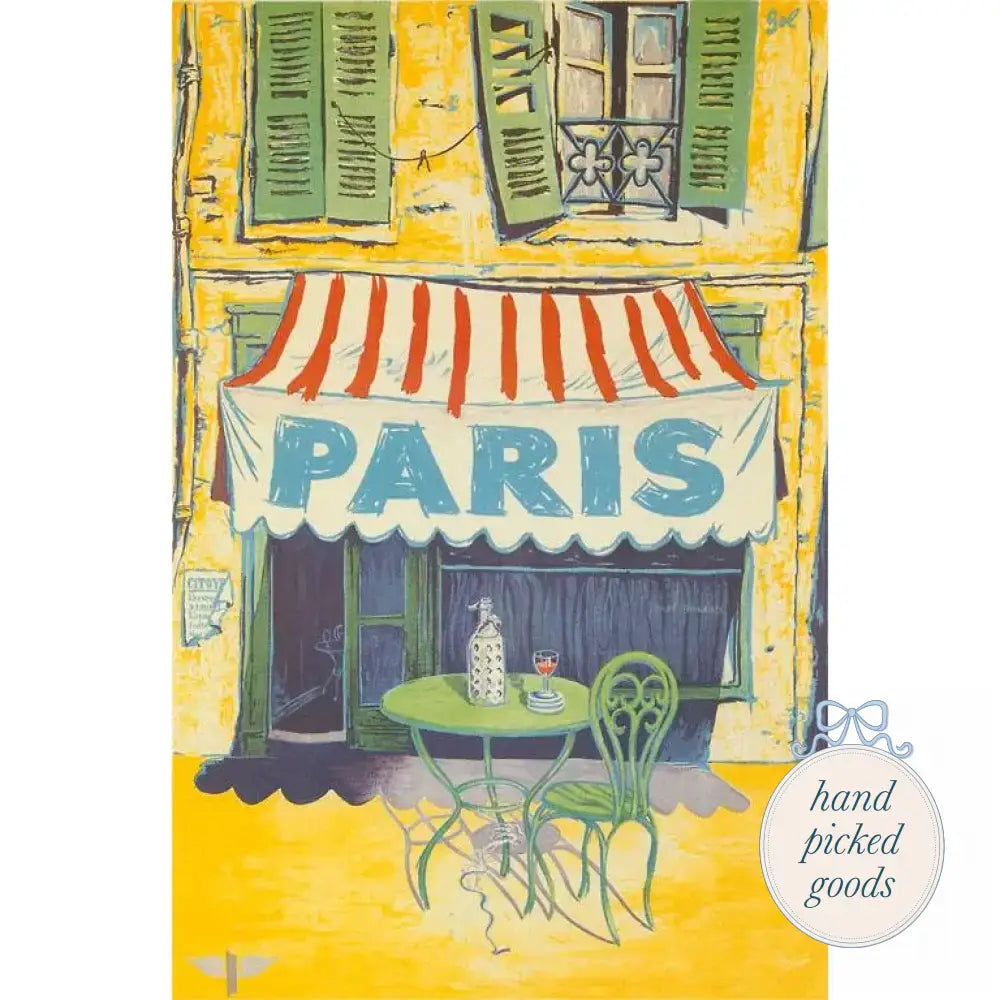 French Vintage Style Postcards - Paris France Outdoor Cafe - Stationery and gift - Stationery