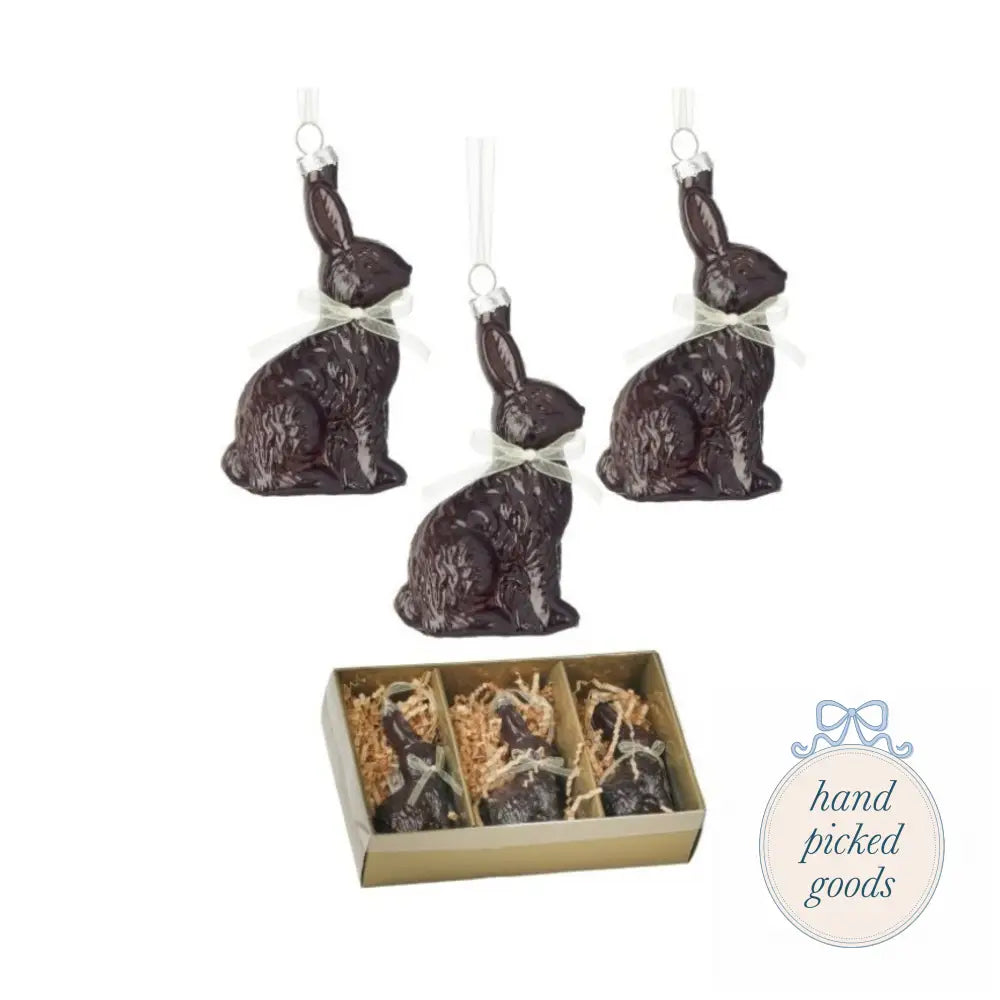 Glass Chocolate Easter Bunny Ornament Seasonal - Easter