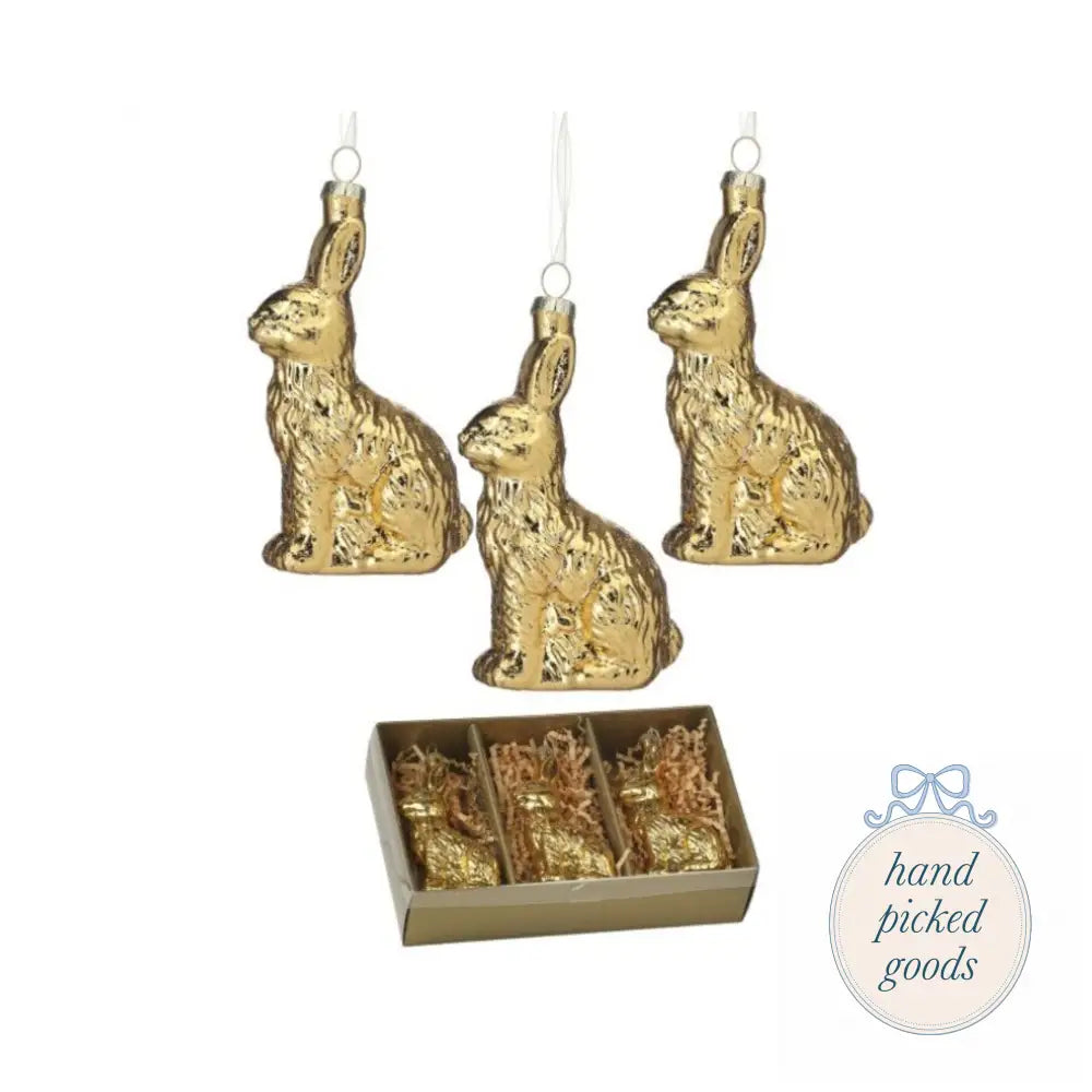 Glass Foiled Easter Bunny Ornament Seasonal - Easter