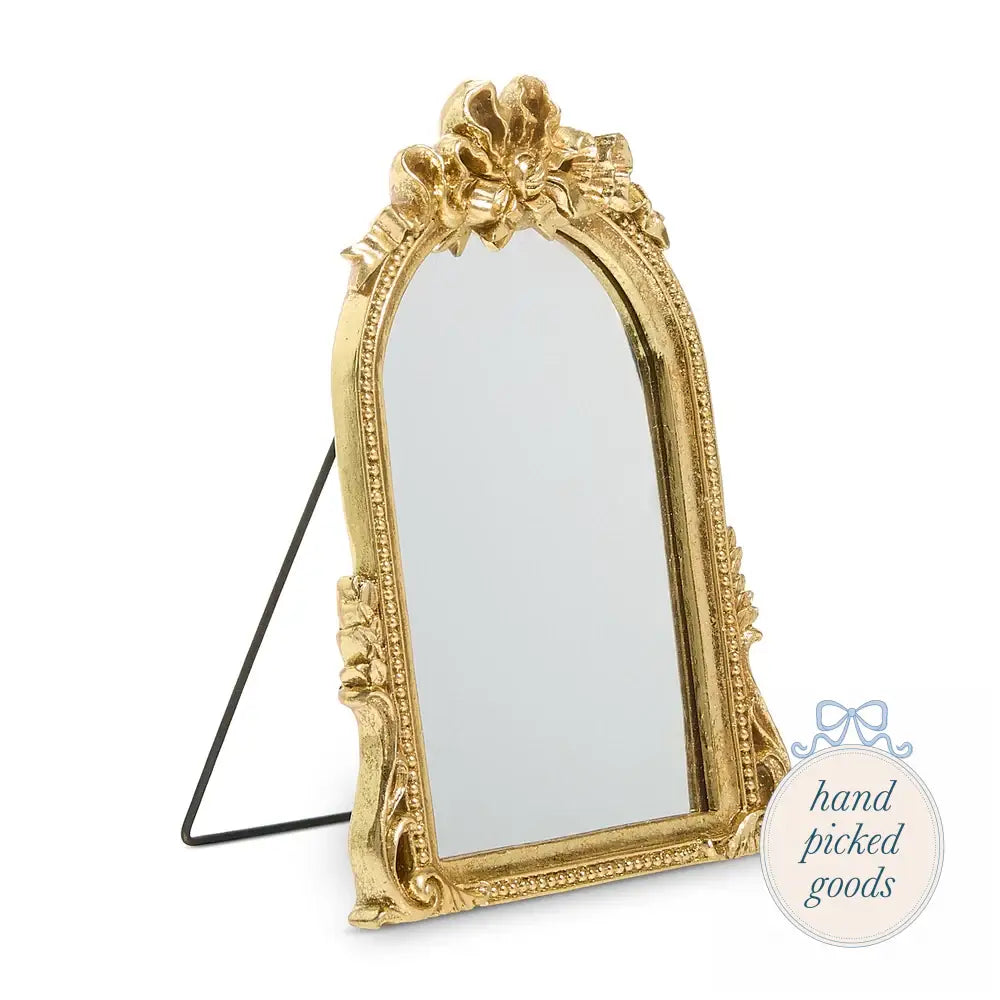 Gold Bow Table Top Mirror Decor - Decoration