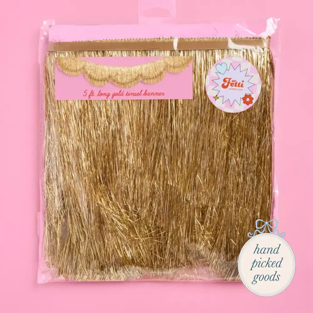 Gold Scalloped Fringe Banner Seasonal - Valentines