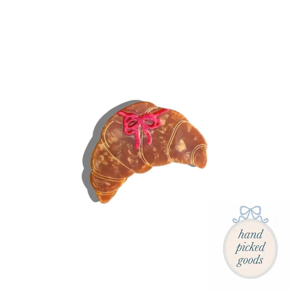 Hand-Painted Bow Croissant Claw Hair Clip Femme - Accessories