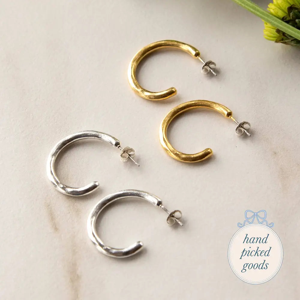 Hand-sculpted Hoop Earrings - Jewelry - Bracelets Earrings and Rings