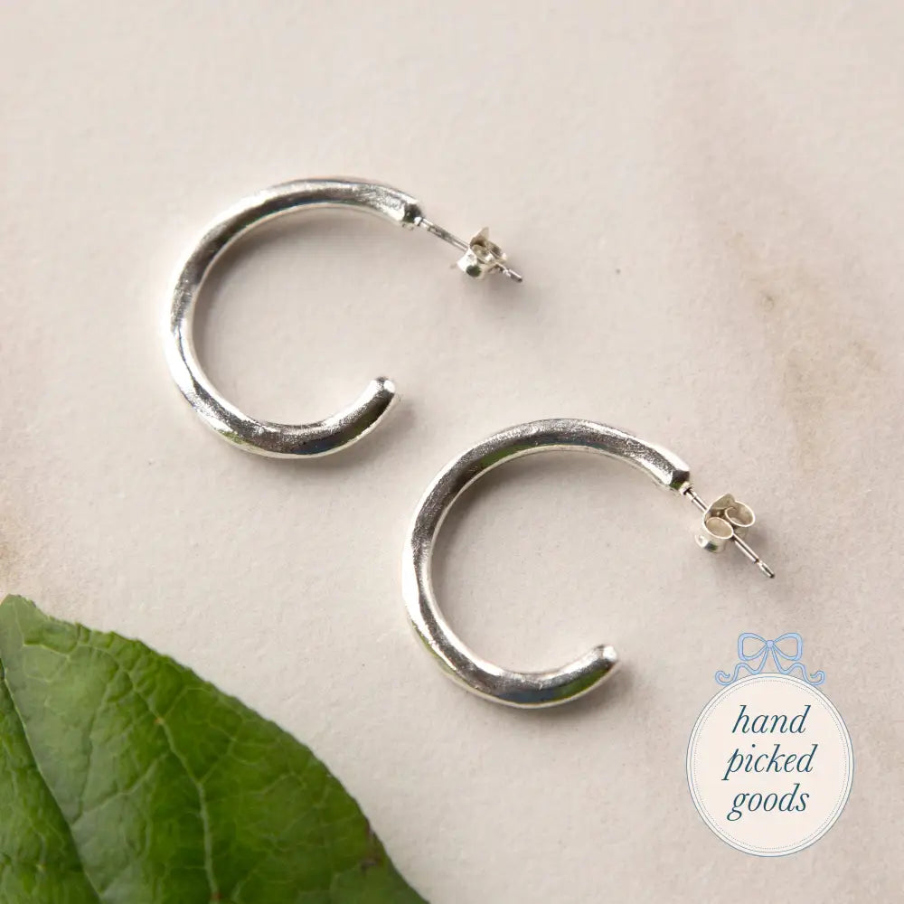 Hand-sculpted Hoop Earrings - Silver - Jewelry - Bracelets Earrings and Rings