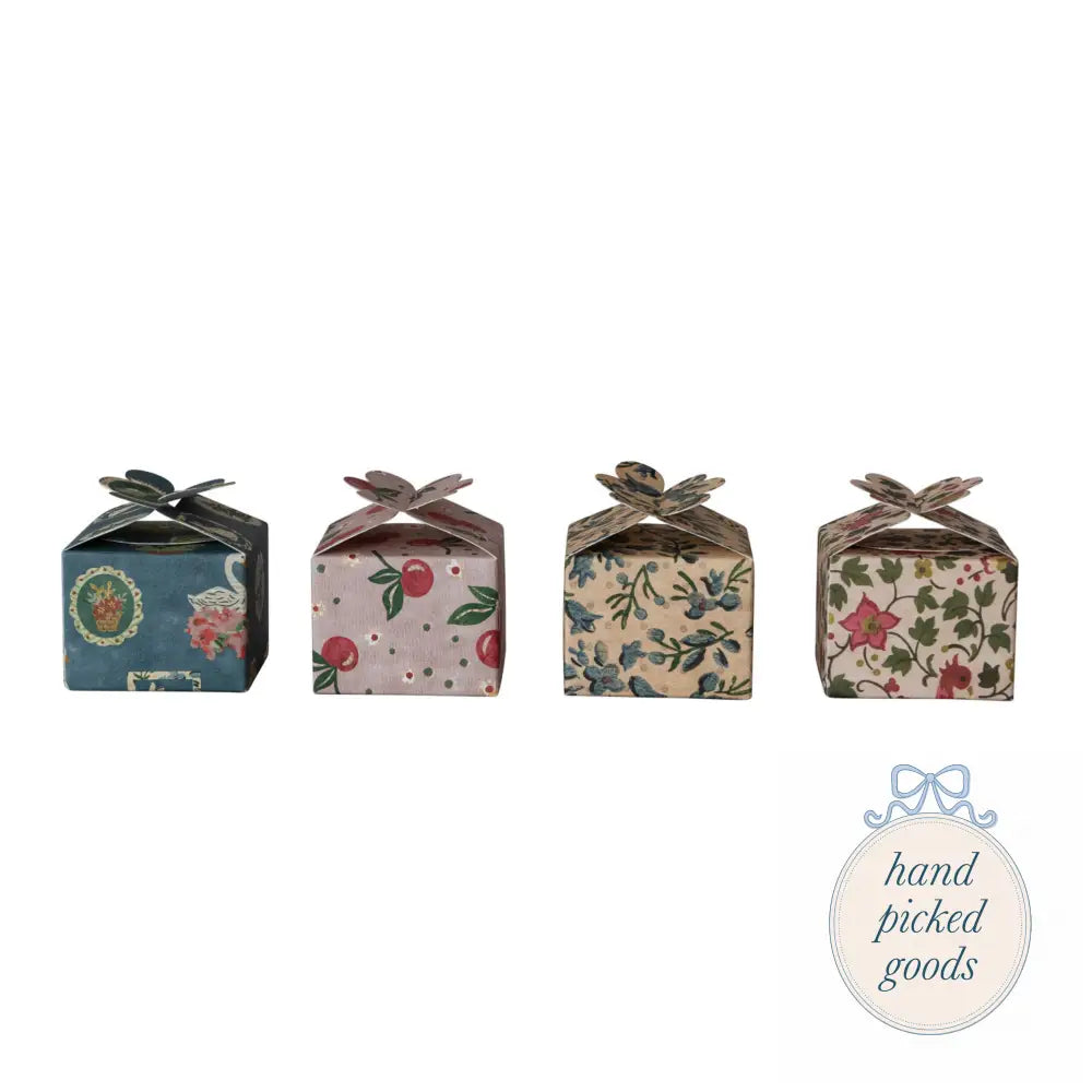 Handmade Printed Recycled Paper Interlocking Gift Box with Pattern - Gift Wrapping