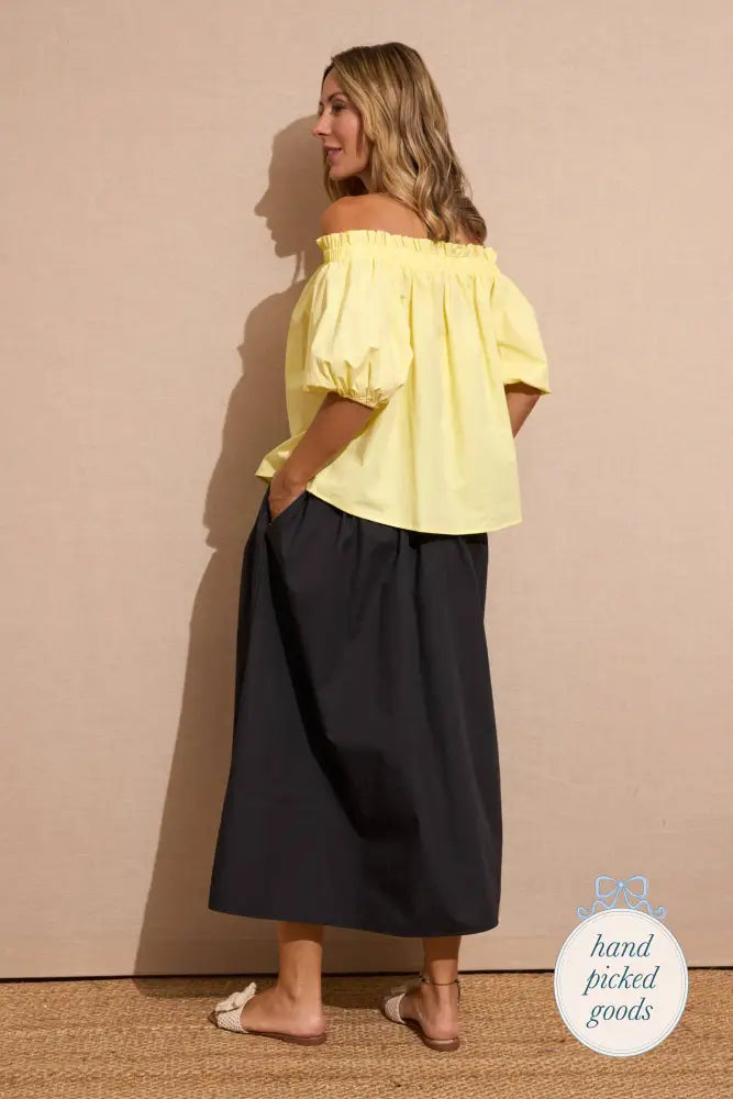 High-Cut Cotton Skirt Black Femme - Clothing