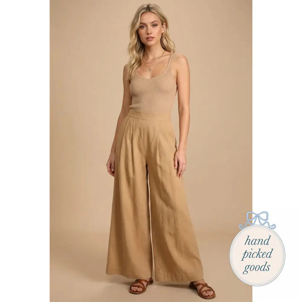 High Waist Wide Leg Pants Femme - Clothing