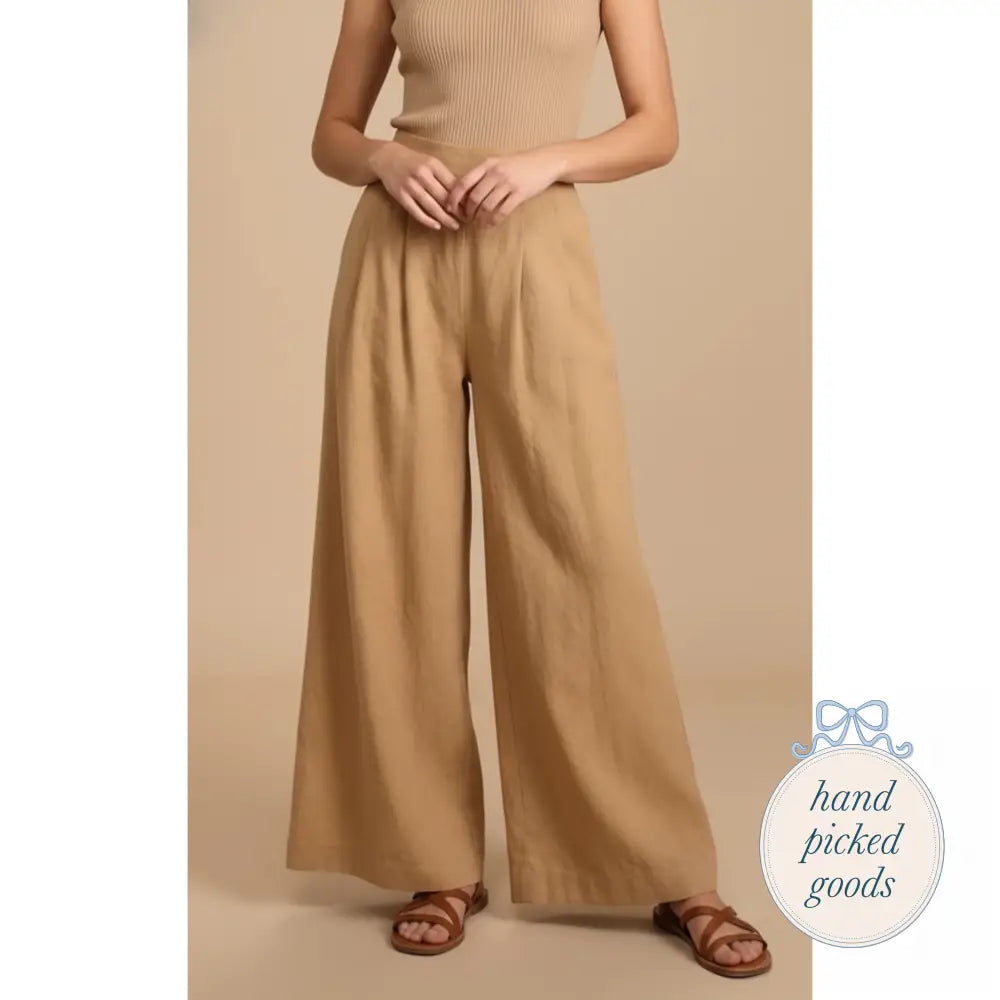 High Waist Wide Leg Pants Mocha / S Femme - Clothing