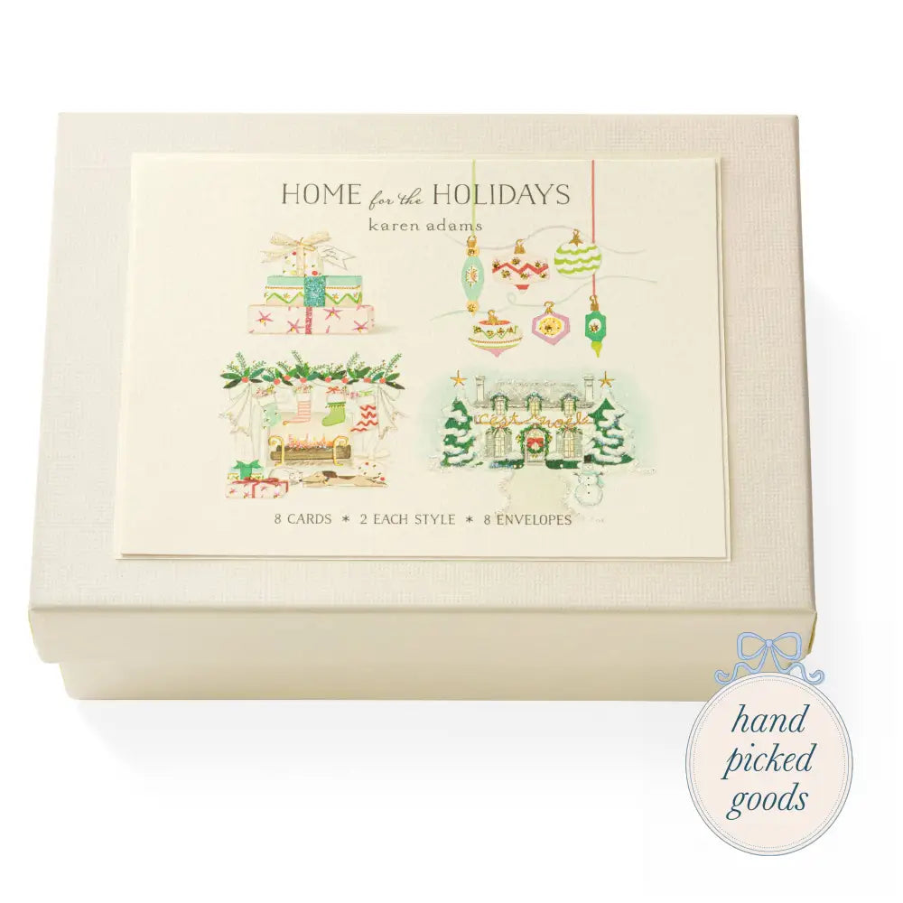 Holiday Note Card Box - Home For the Holidays - Stationery and gift - Stationery