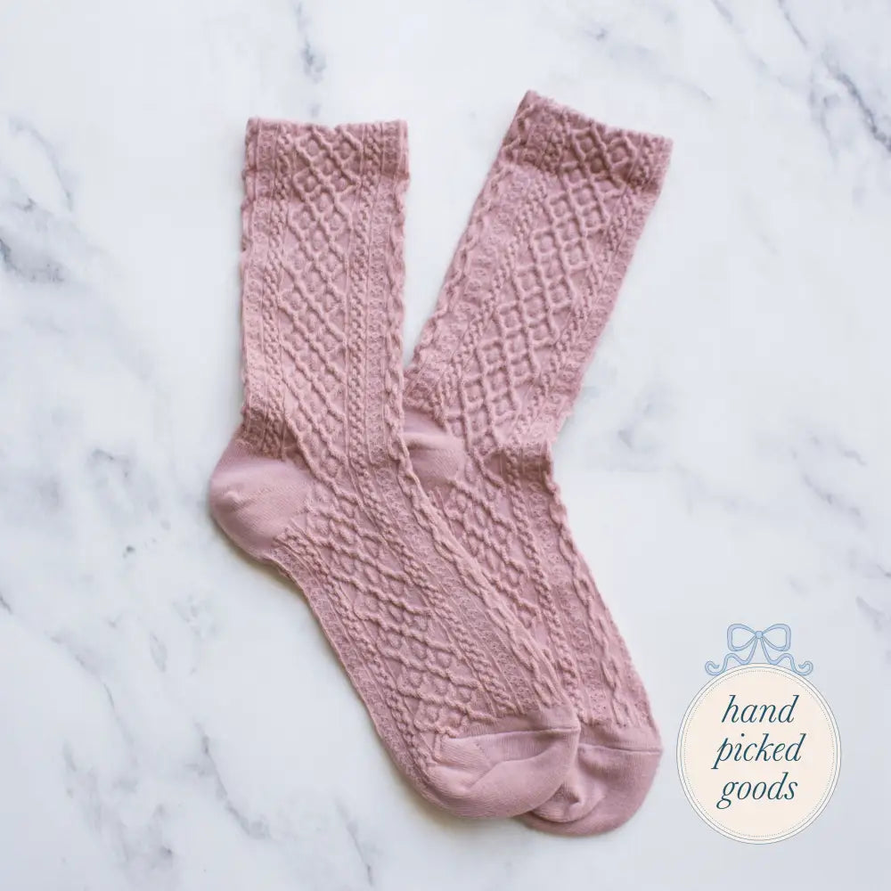 Honeycomb Casual Socks Pink Femme - Accessories