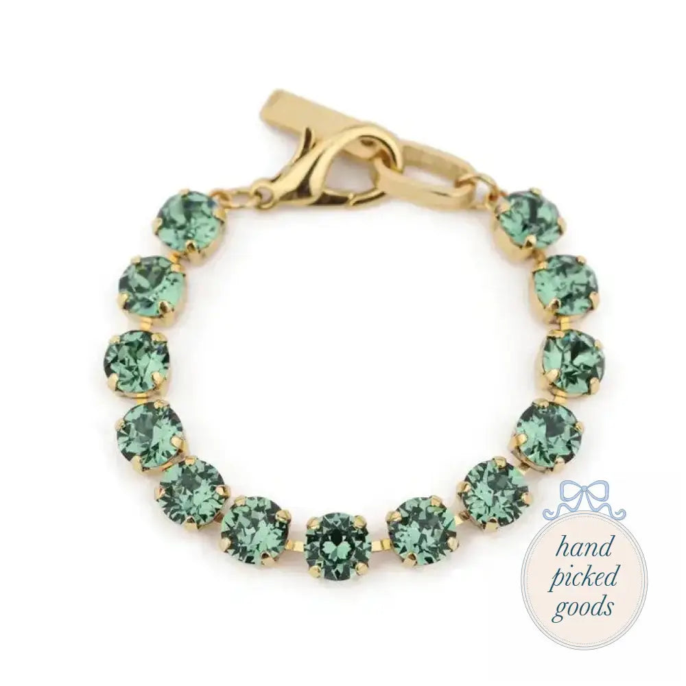 Izzy Bracelet Antique Gold Medium Emerald Jewelry - Bracelets Earrings and Rings