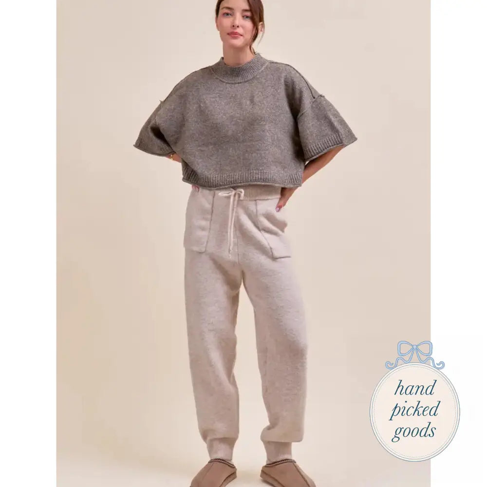 Knit Sweater Jogger Pants Femme - Clothing