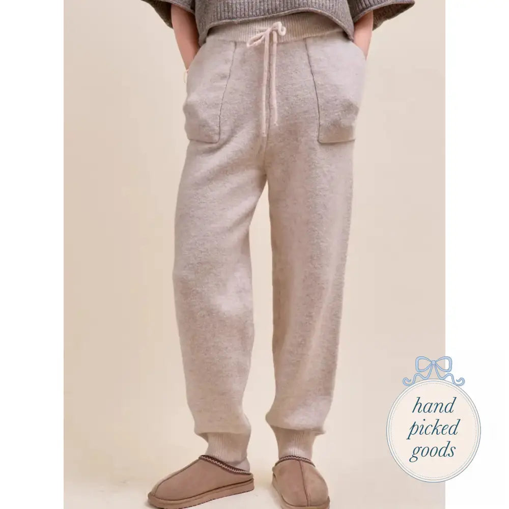 Knit Sweater Jogger Pants Two Tone Mocha / S Femme - Clothing