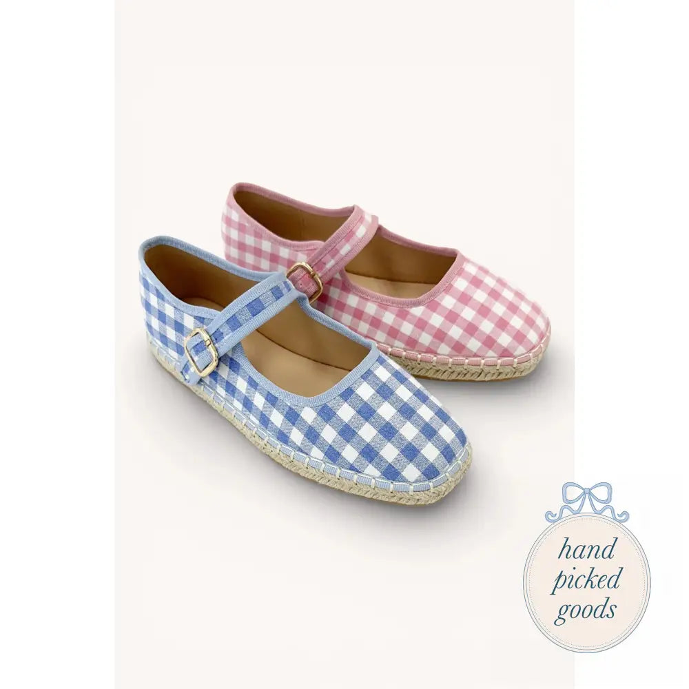 Maison Gingham Mary Jane Pink / 5.5 Femme - Shoes