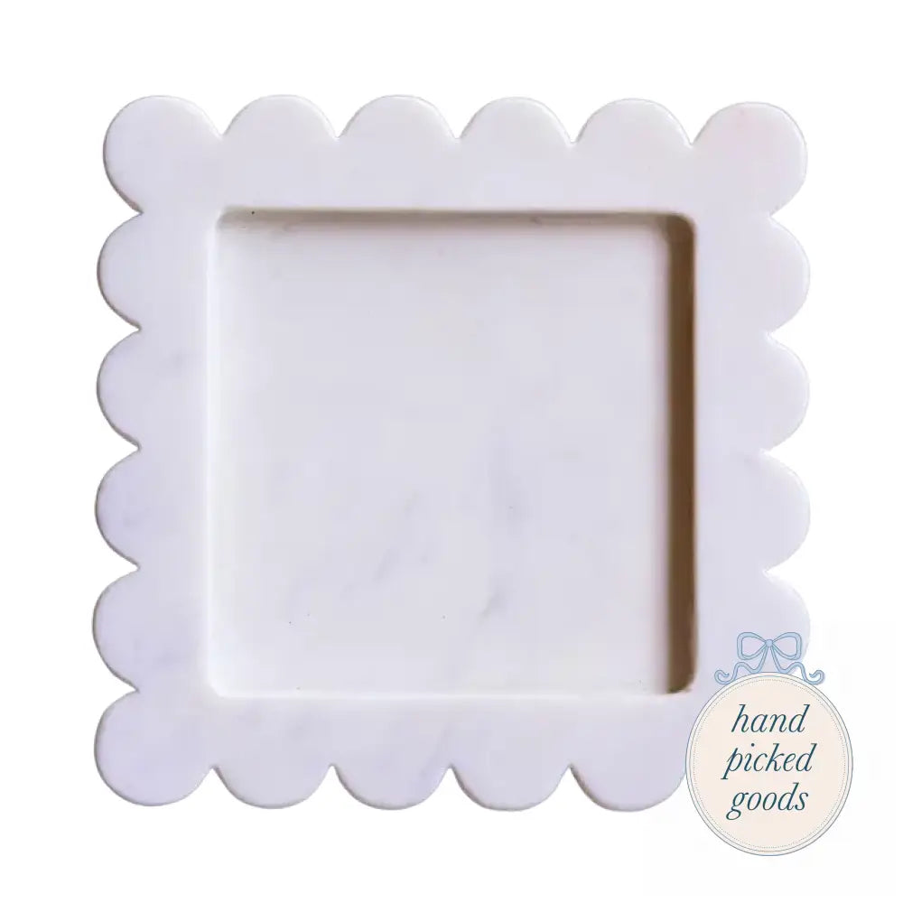 Marble Scalloped Tray - Decor - Decoration