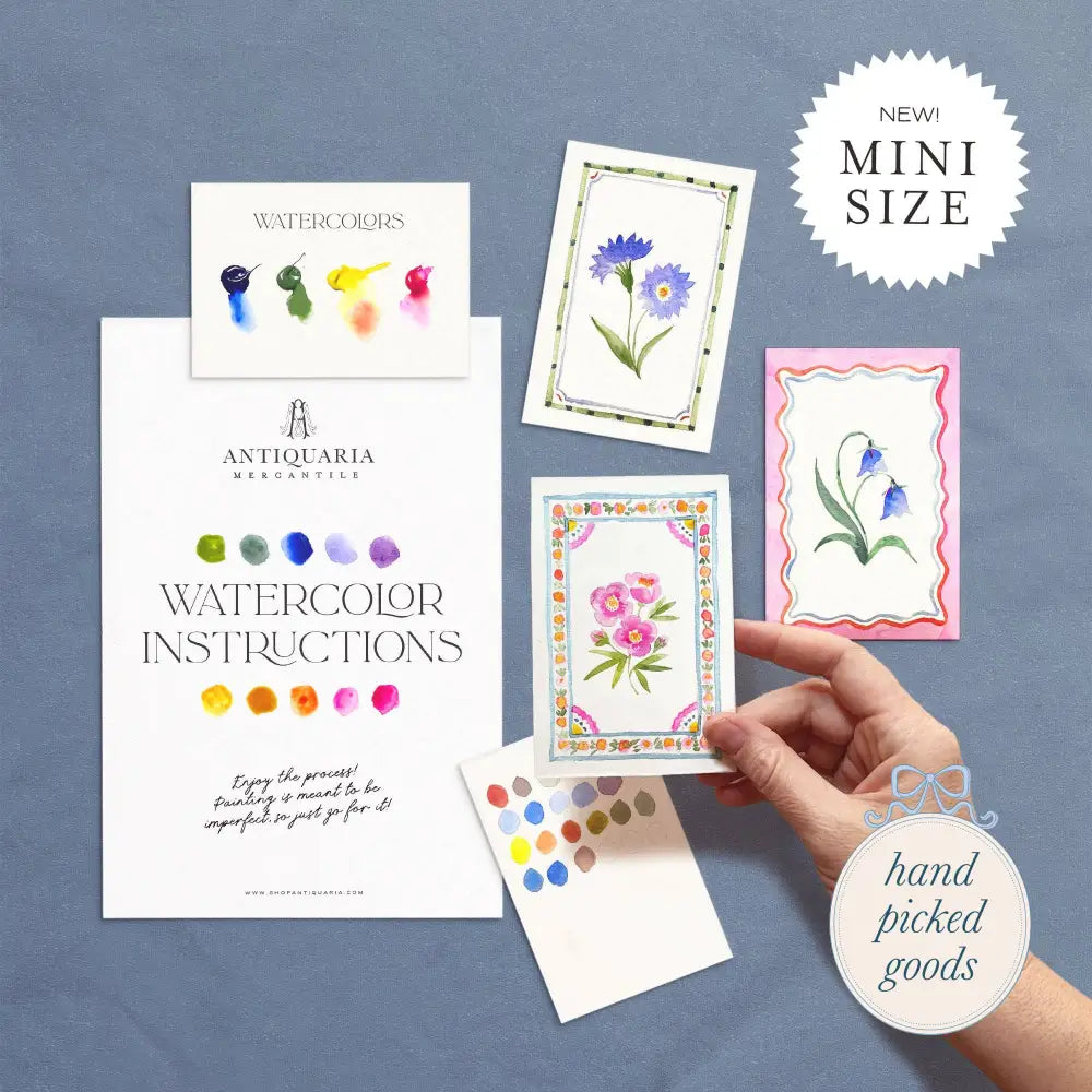 Mini Watercolor Painting Kit: Flowers - Stationery and gift