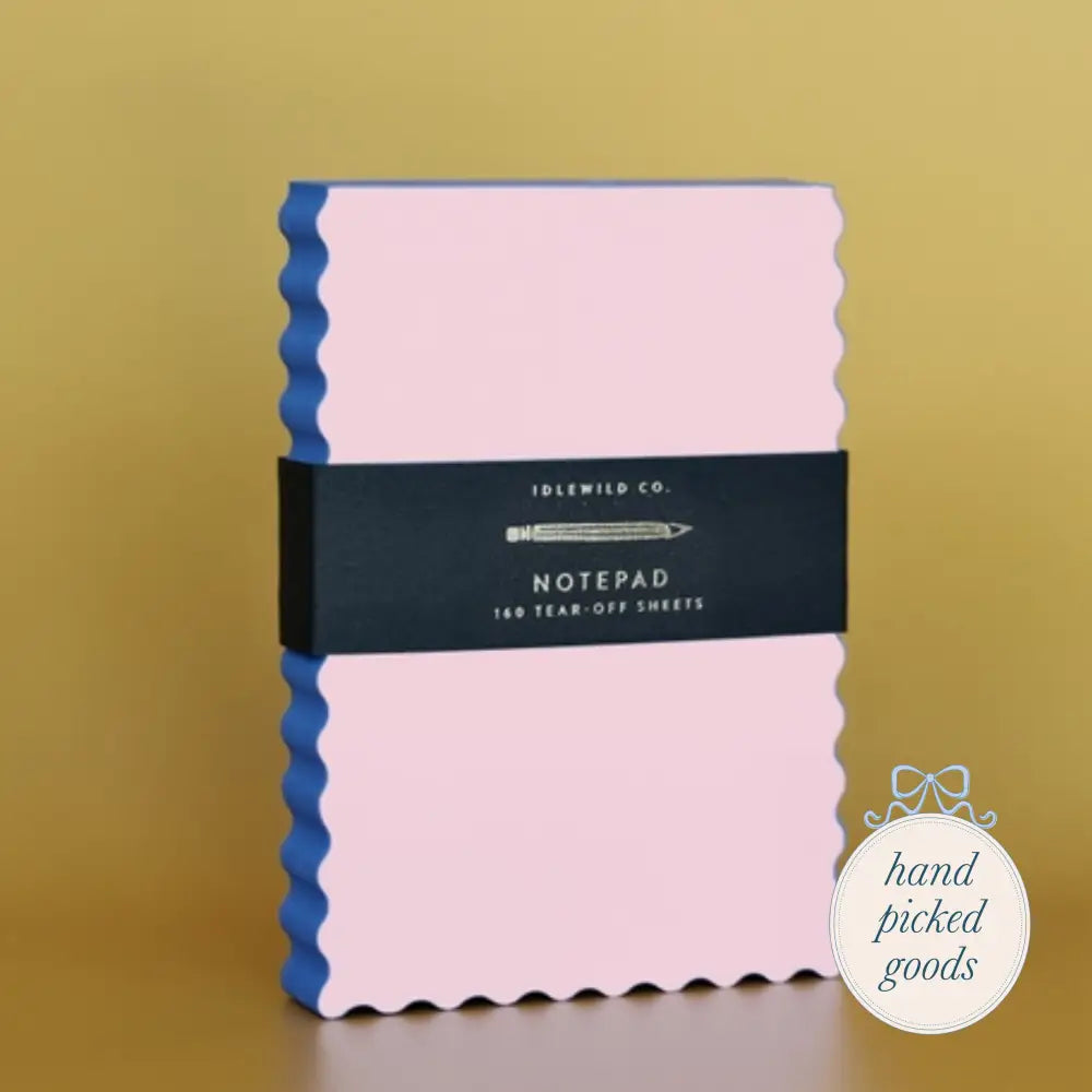Mini Wave Shaped Notepad Peach and Indigo Stationery and gift - Stationery