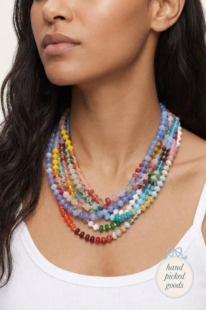 Natural Stone Semi-Precious Glass Mixed Necklace - Jewelry - Necklaces