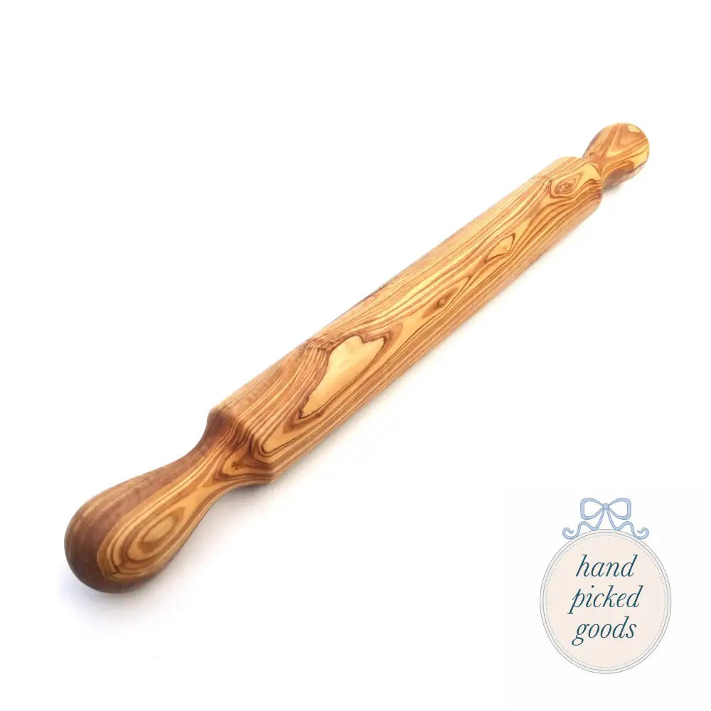 Olive Wood Rolling Pin with Handles Medium Kitchen - Tools
