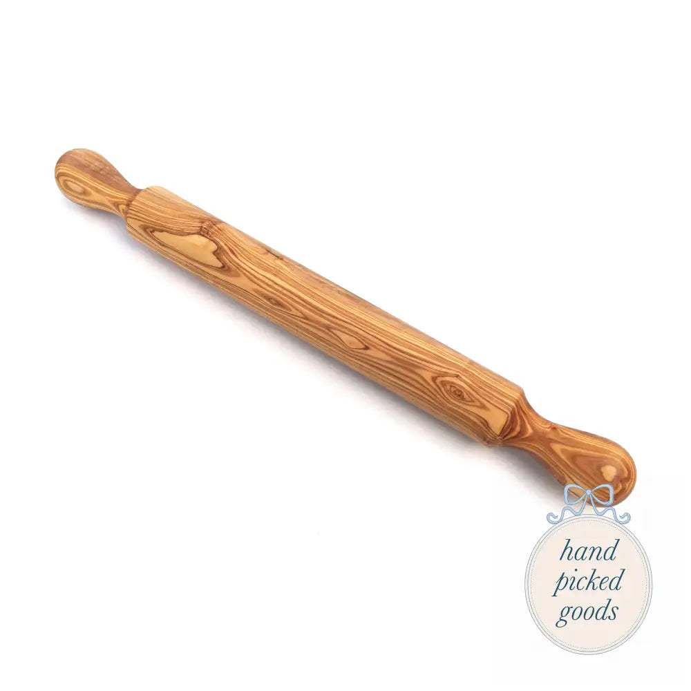 Olive Wood Rolling Pin with Handles Medium Kitchen - Tools