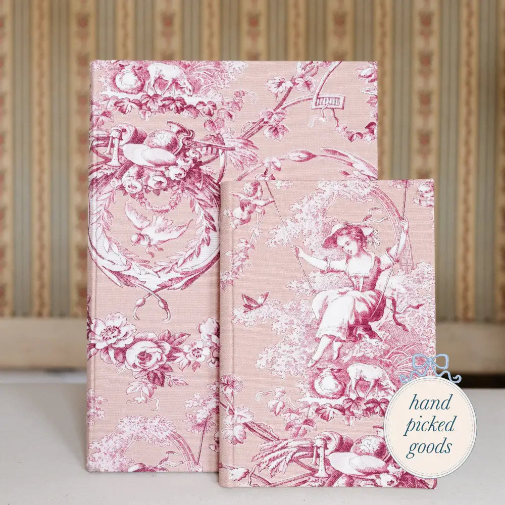Pastorale Toile Patterned Notebooks Ludivine Pink / 192 Stationery and gift - Stationery