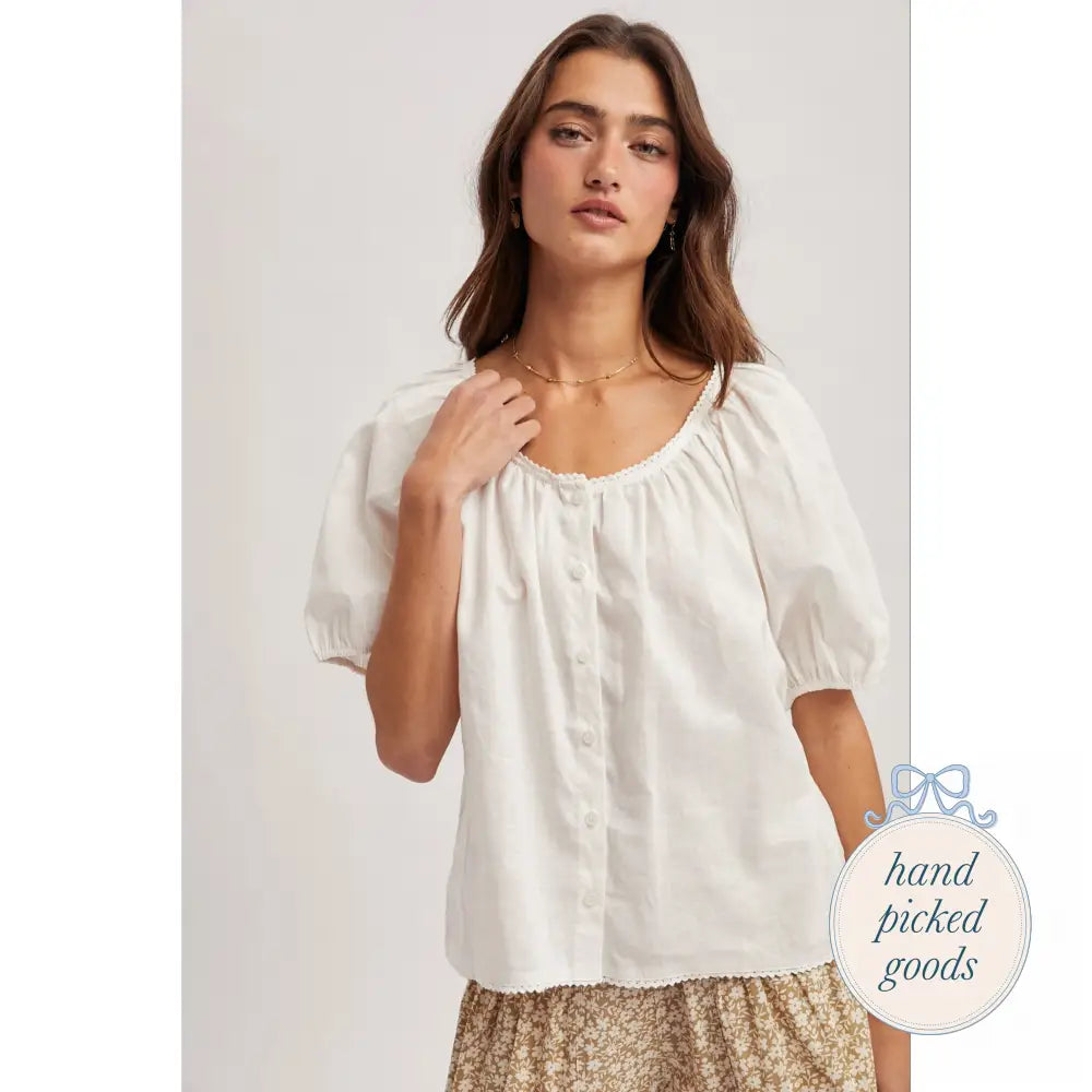 Puff Sleeve Blouse Off White / S Femme - Clothing