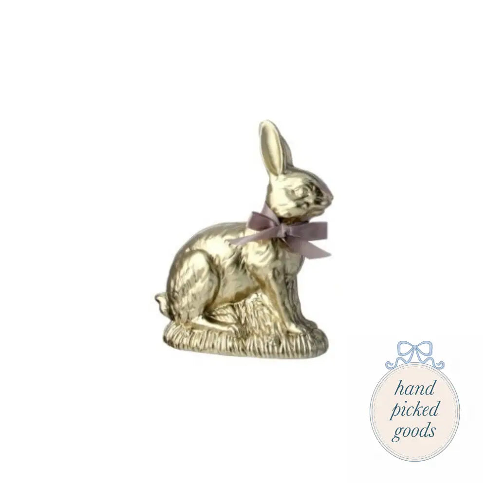 Resin Foil Chocolate Easter Bunny with Bow 4 in. / Gold Seasonal - Easter