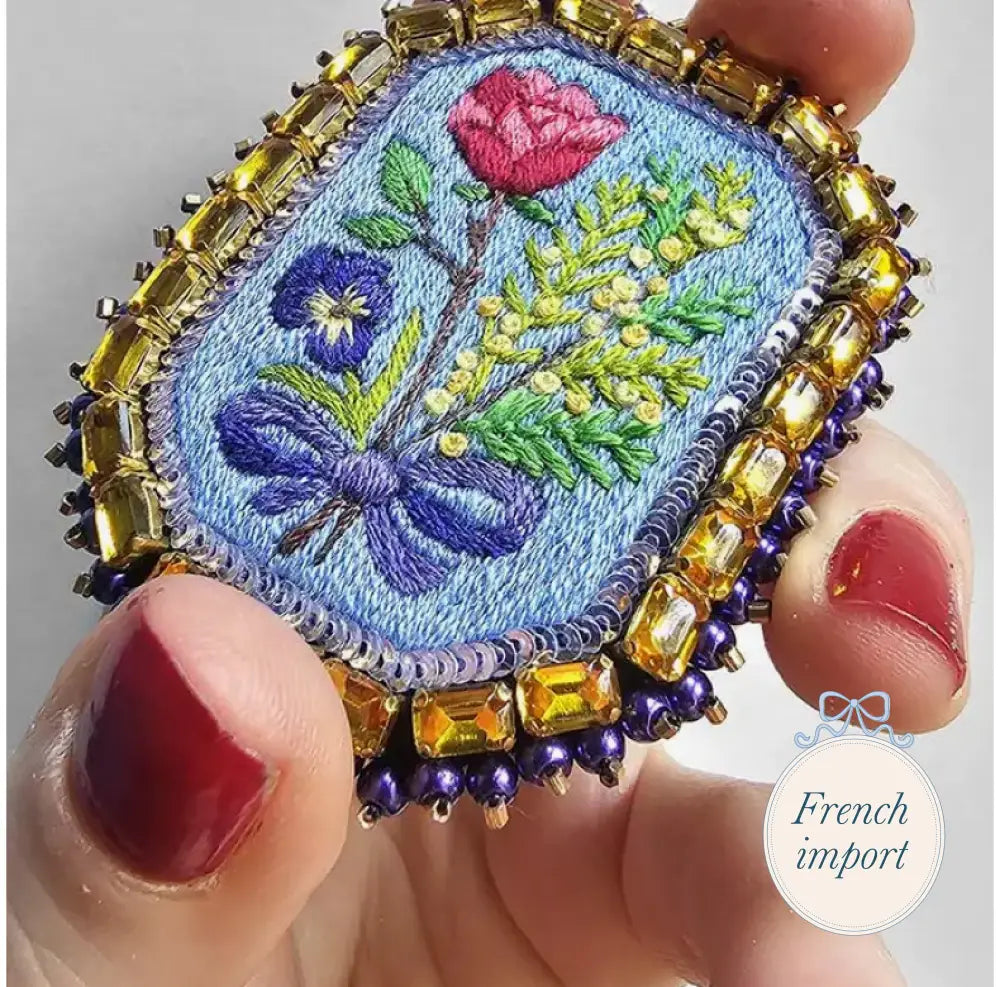 Rose and Mimosa Bouquet Brooch Jewelry - Brooches