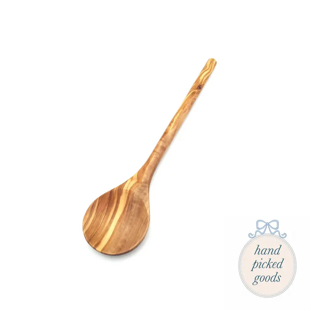 Round Cooking Spoon Made of Olive Wood 13.75 in. Kitchen - Tools