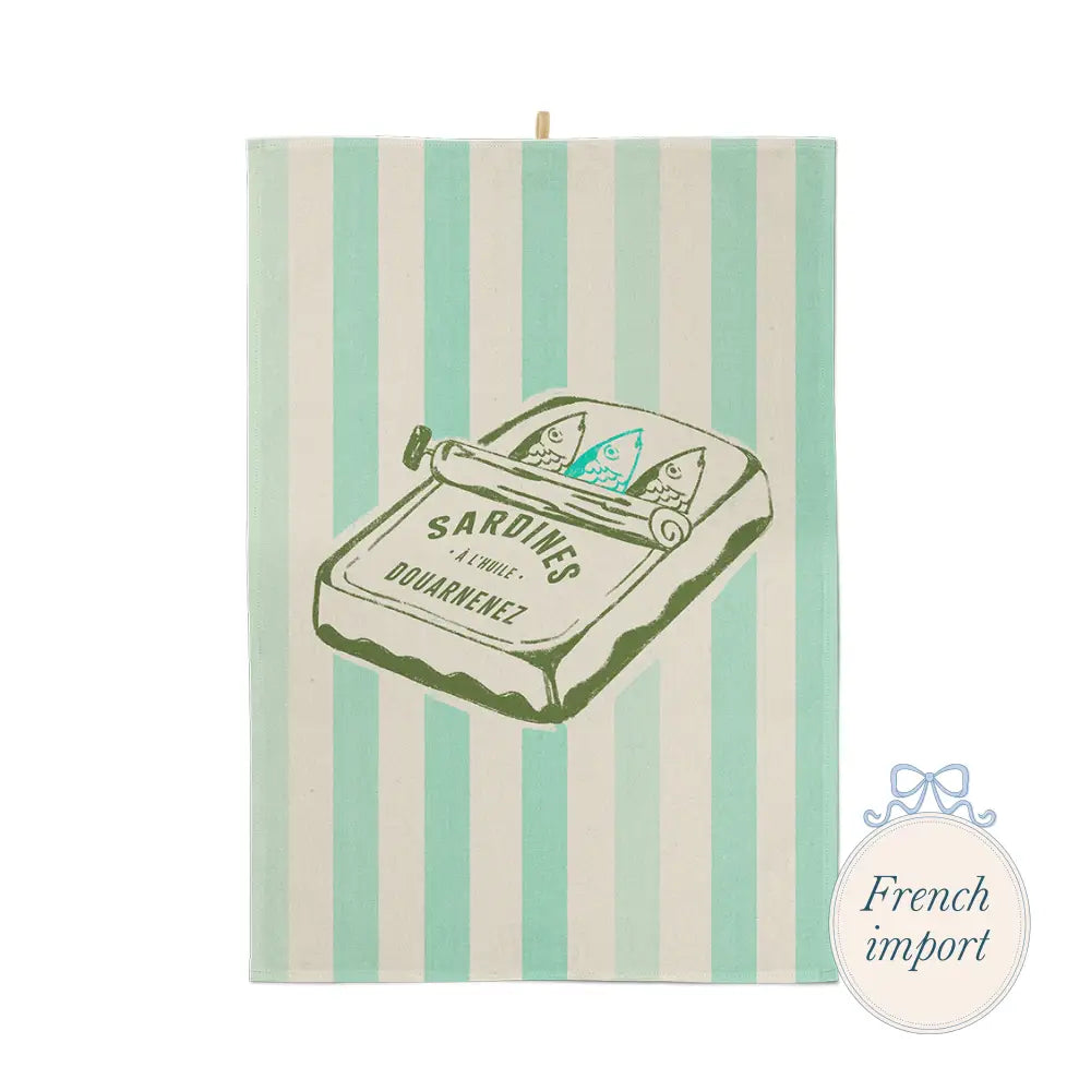 Sardine Cotton Tea Towel Blue Kitchen - Linens
