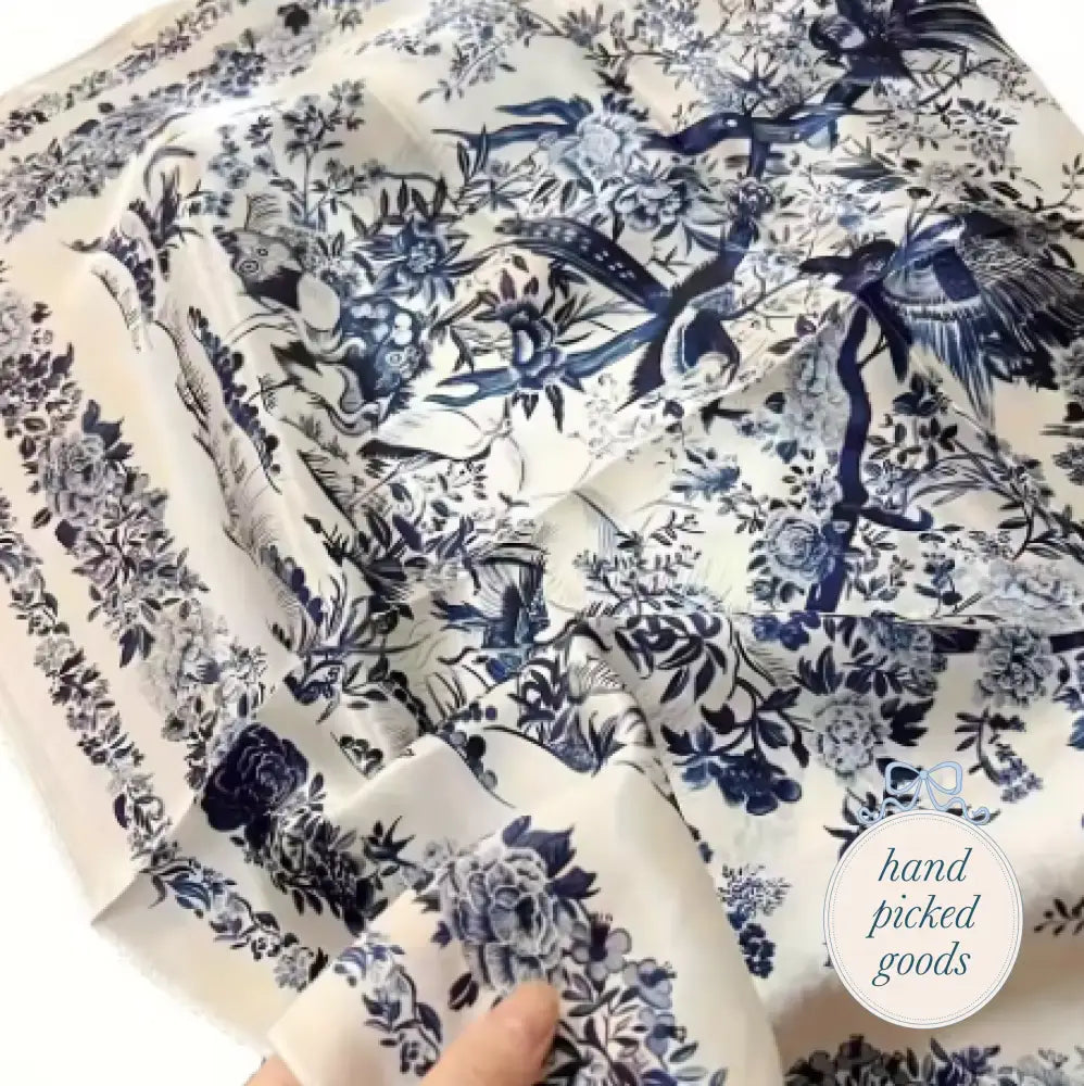 Songbirds in Bloom Handkerchief Navy Femme - Accessories