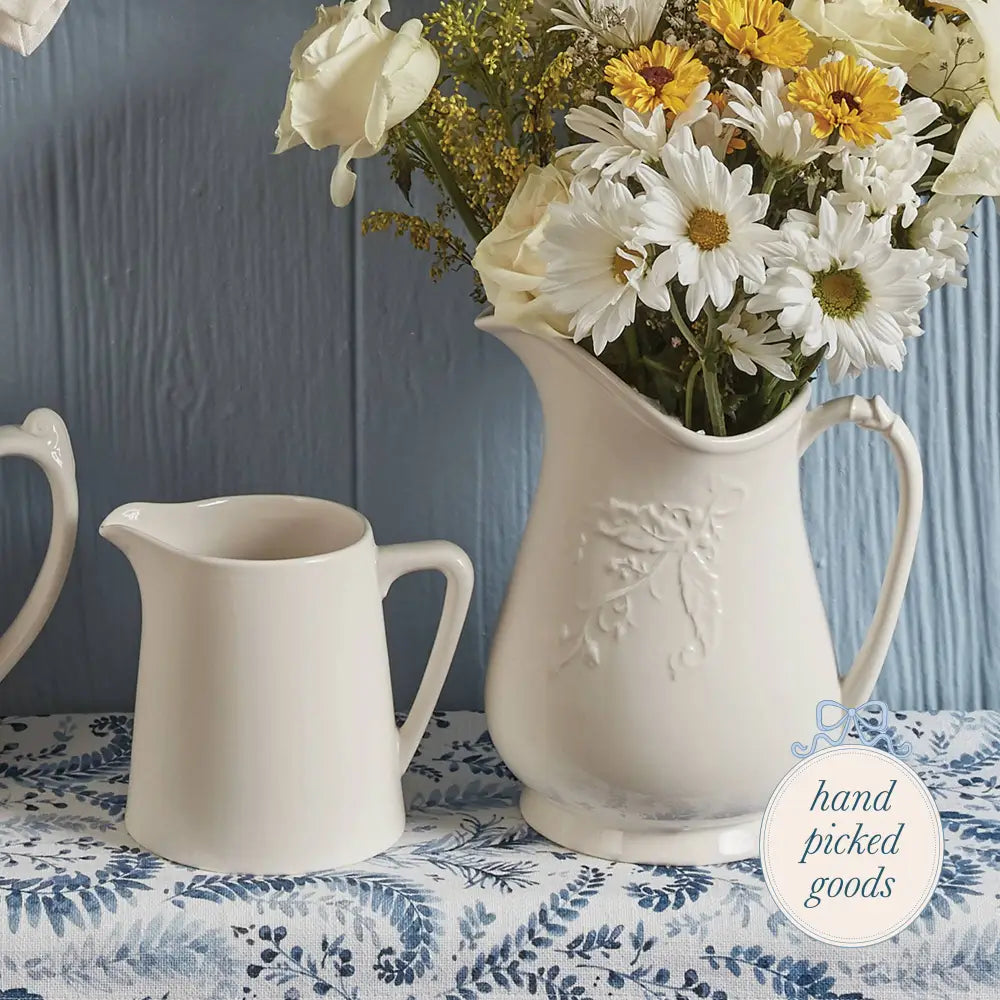 Stoneware Lily Of The Valley Pitcher - Kitchen - Serving& - display