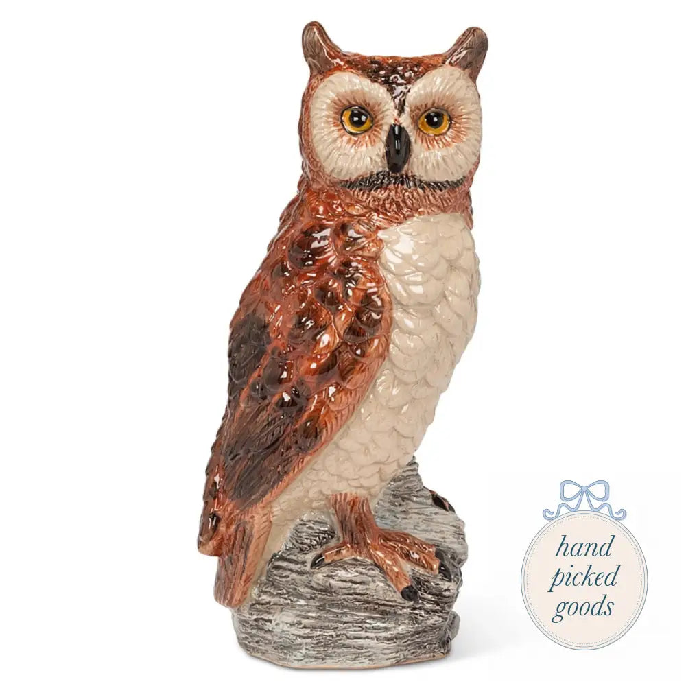 Tall Owl Vase - Brown - Decor - Baskets Vases and Urns